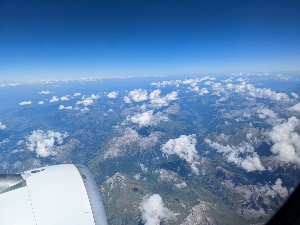 Flying over the Alps