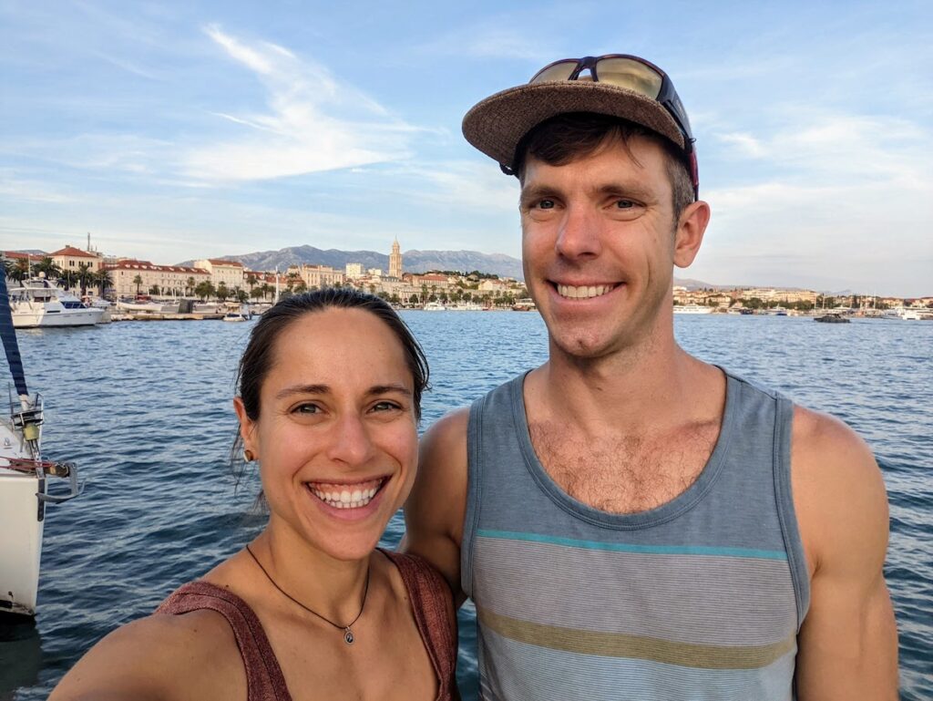 Rose and Me by the harbor in Split