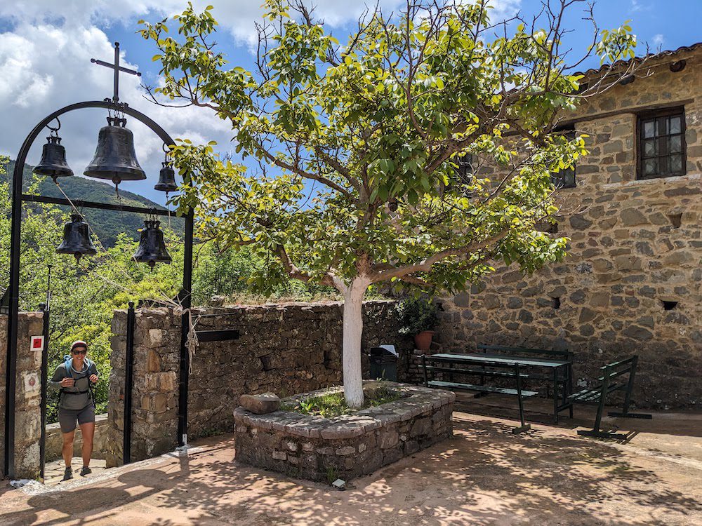 The Menalon trail goes directly through a monastery