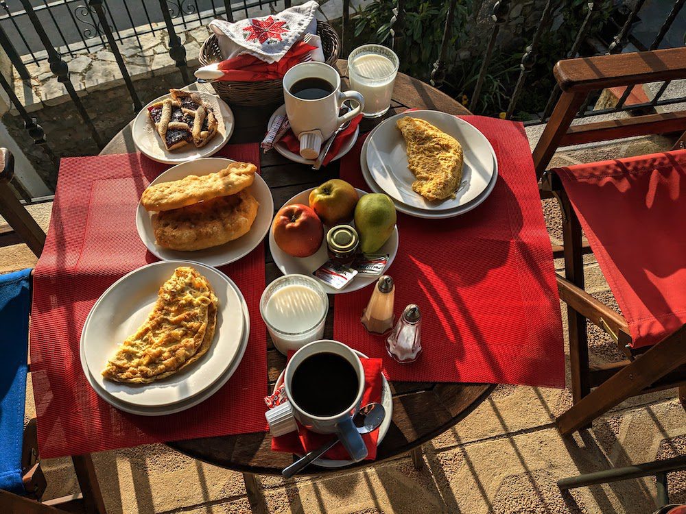 The impressive breakfast spread offered by our hotel