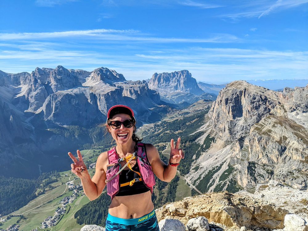 Rose at the Summit of a nearby mountain in the dolomites near la villa, italy